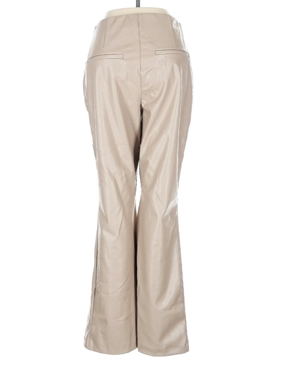Abercrombie Curve Love Faux Leather Slim Flare Pants Taupe Beige High Rise 28S - Picture 3 of 8